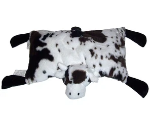 Little Miracles Costco Cow Bull Print Snuggle Me Plush Flat Pillow Brown White - Picture 1 of 3
