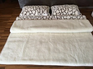 Luxus Bettenset Naturwolle Kaschmir Doppelbett Decke Bettdecke 2 Kissen 45x75 - Picture 1 of 8