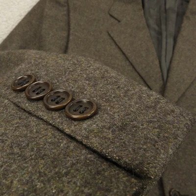 Canali Sport Coat 42R Wool Flannel 3/2 Roll Jacket Blazer Brown Fleck Ventless - Image 1 of 4