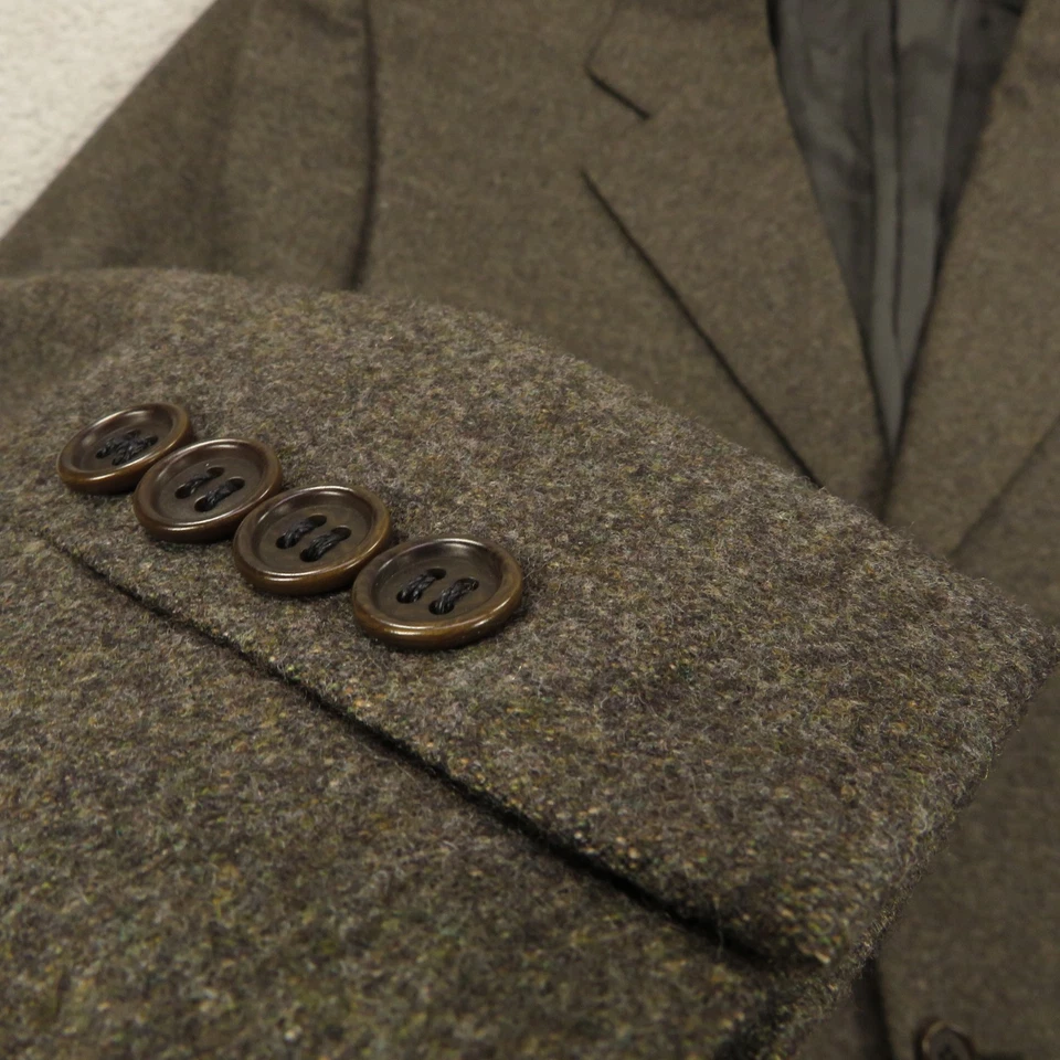 Canali Sport Coat 42R Wool Flannel 3/2 Roll Jacket Blazer Brown Fleck Ventless - Image 1 of 4