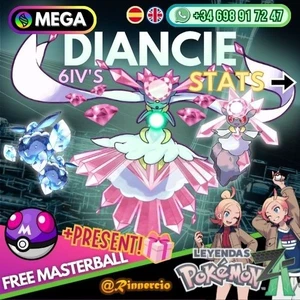 MEGA Diancie Event 6IV Competitive for Pokemon ZA Legends + Free Masterball 💎✨ - Picture 1 of 8