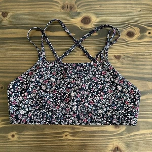 Costume da bagno bikini bambina Abercrombie nero floreale incrociato taglia 12 - Foto 1 di 4