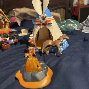 Playmobil Indianer Tipi 1989 Vintage mit Figur, Pferd & Lagerfeuer #PM-30 - Bild 1 von 1