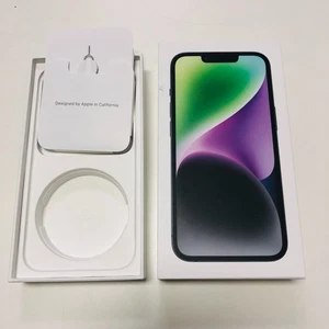 Apple iPhone 14 Empty Retail Spare Box Midnight 128GB with Papers Sim Pin - Picture 1 of 8