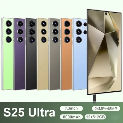 S25 Ultra Smartphone 7.3" HD Android Factory Unlocked 8000mAh 12+512GB Dual SIM - Image 1 of 4