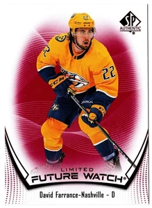 2021-22 Upper Deck SP Authentic Future Watch Limited Red DAVID FARRANCE #117 RC - Picture 1 of 1