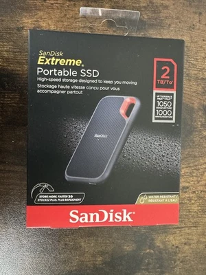 SanDisk - Extreme Portable 2TB External USB-C NVMe SSD - Black - Image 1 of 3