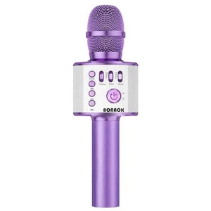 Rechargeable Wireless Bluetooth Karaoke Microphone in Light Purple - Picture 1 of 7