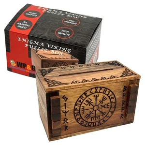 Enigma Viking Puzzle Box - Money Gift Giving IQ Secret Box - Picture 1 of 4