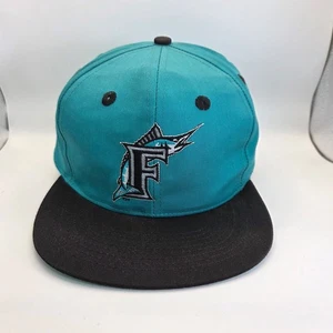 Gorra de béisbol vintage MLB Florida Marlins Snapback verde azulado negra Annco Sri Lanka - Imagen 1 de 9