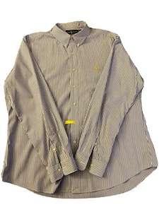 Polo Ralph Lauren Mens Shirt XXL Blue White Striped Button Down Custom Fit L/S - Picture 1 of 11