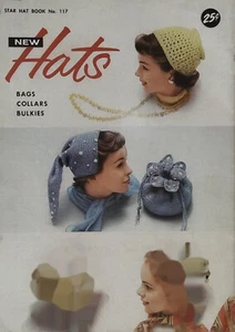 DE COLECCIÓN SOMBREROS BOLSOS COLLARES BULKIES Tejido Crochet Patrones BOLSO SOMBRERO ESTRELLA LIBRO #117 - Imagen 1 de 2
