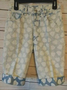 Pantalones Cortos Vintage Jordache Denim Romance Cintura Alta Jr Talla 13/14 Corazones Lavados con Ácido - Imagen 1 de 6
