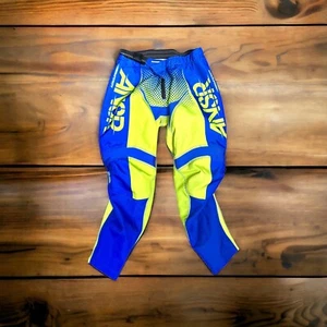 ANSR Racing Syncron Pants Size Y26 Gear MX Offroad Mesh Yellow Blue 0589 CC1 EUC - Picture 1 of 15