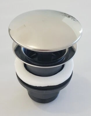 Bonde lavabo Automatique avec Trop Plein Bonde de Vidage Push to Open Chrome - Photo 1/3