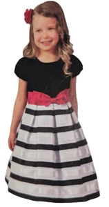 Jona Michelle Girls' Holiday Dress - Black/White/Red - Size 12 - 1236410 CO5307 - Picture 1 of 17