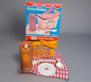 Vintage Original 1974 Fisher Price Picnic Basket Vintage Toys #667 - Picture 1 of 4