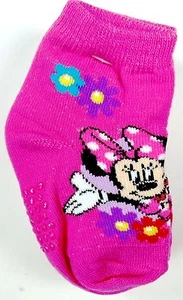 NEU 6 PAAR Disney MÄDCHEN ROSA MINNIE MOUSE RUTSCHFESTE SOCKEN GRÖSSE 2-4 Jahre NS10 - Bild 1 von 3