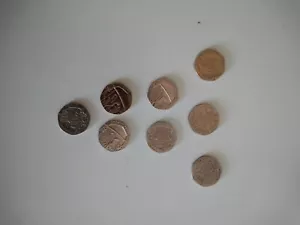 A Collection Of 8 Rare 20p Coins. 1982,2002,2003,2005,2007,2012,2014&2015.  - Picture 1 of 3