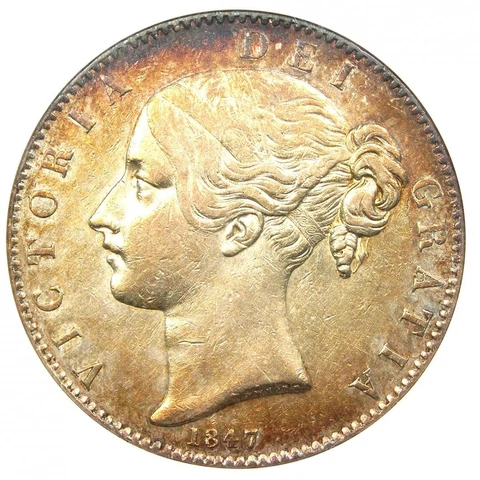 1847 Great Britain England UK Victoria Crown Coin - Certified ANACS XF45 (EF45) Cover