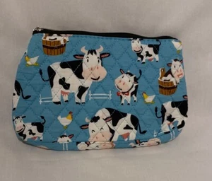 N.Gil Cosmetic Bag Cows & Farm Scene 10 x 7" - Picture 1 of 4