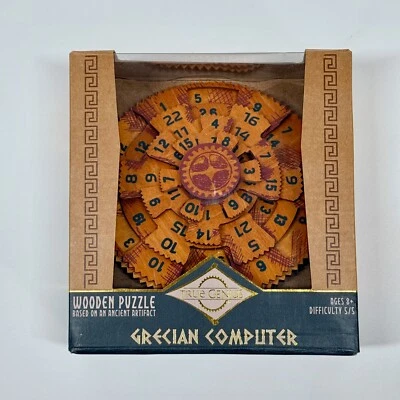 True Genius Grecian Computer Brainteaser Wooden Puzzle Based on Ancient Artifact - Image 1 of 4