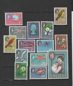 ST HELENA #159-172 1961 QEII holding baby (Prince Andrew) + birds etc VF hinged - Picture 1 of 2
