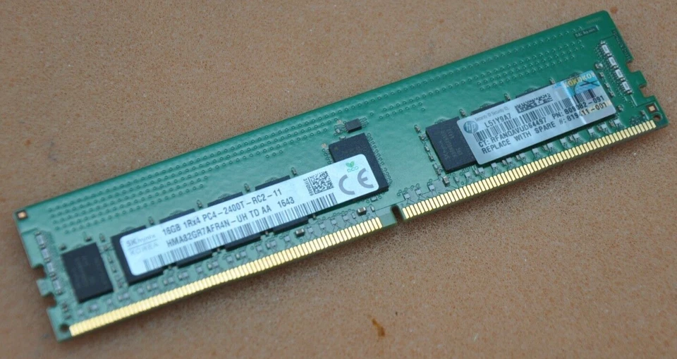 HPE HP 16GB DDR4-2400 RAM 1Rx4 PC4-2400T CAS-17 805349-B21 809082-091 819411-001 - Bild 1 von 1