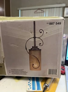 Hampton Bay Artisan 1-Light 61 in. Glynn Wood Bronze Mini Pendant 17171 - Picture 1 of 6