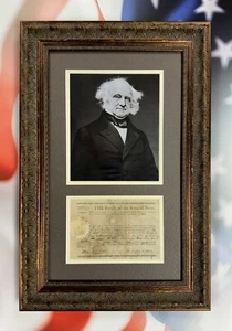 Martin Van Burden Signed Document Jsa Loa Custom Framed 8th President US - Picture 1 of 3