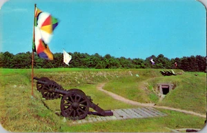 Cartolina d'epoca C. 1950 Grand French Battery Cannon Yorktown Virginia VA - Foto 1 di 2