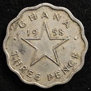 Ghana 3 Pence 1958, Coin, Inv#G436 - Picture 1 of 2