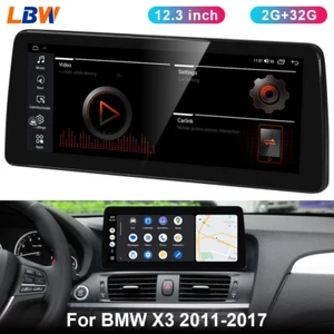 12.3'' Android Car GPS 2+32GB Navigation Video Wifi Carplay For BMW X3 2011-2017 - Picture 1 of 12