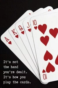 HAND of PLAYING cards INSPIRATIONAL WEISHEIT Poster 20x30 Self Empowerment - Bild 1 von 1