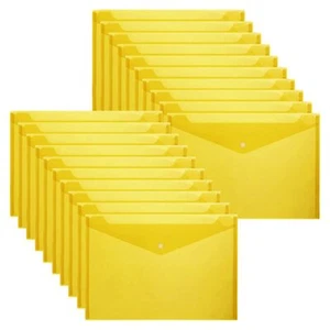 20 PCS Plastic Transparent Envelope File Folders Document Bag with Snap Butto... - Picture 1 of 9