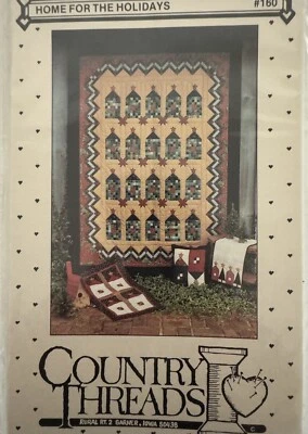 Home for the Holidays Quilt & Applique Pattern #160 Country Threads 69x93 Twin - Image 1 of 2