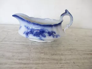 W H Grindley Gravy Boat Flow Blu Transferware Inghilterra - Foto 1 di 5