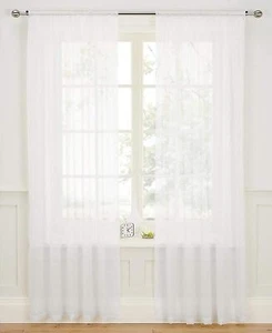 2 x White Woven Voile Slotted Panel Solid 140x107CM 59"x42" - Picture 1 of 1