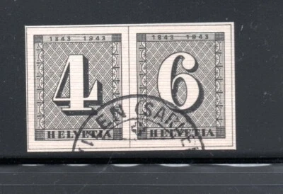 Switzerland 1943 old stamps from exhibition sheet (Michel 417/18) nice used - Image 1 of 2