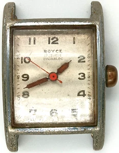 601 men Royce Military Field Manual Wind Rectangle Tank Red Hand Watch Parts lot - Picture 1 of 2