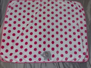 Garanimals White Pink Polka Dot dots Grey Elephant Baby plush Soft Crib Blanket - Picture 1 of 5