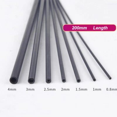 Carbon Fiber Tube Hollow Round Bar Craft Model RC Airplane 200mm Length - Image 1 of 4