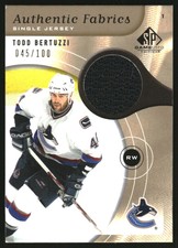 2005-06 SP Game Used Authentic Fabrics Gold #AFTB Todd Bertuzzi /100