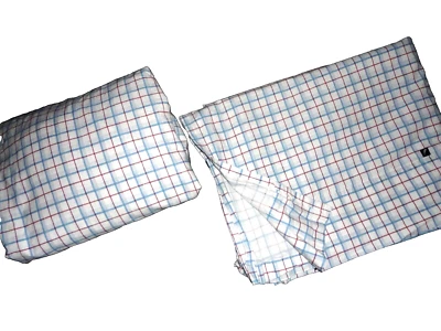 NAUTICA PLAID TATTERSAL BLUE RED & WHITE (2PC) TWIN SHEET SET - Image 1 of 4