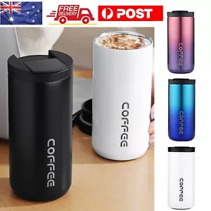Insulated Coffee Mug Tumblers Stainless Steel Double Wall Leakproof Travel Cup - Picture 1 of 14