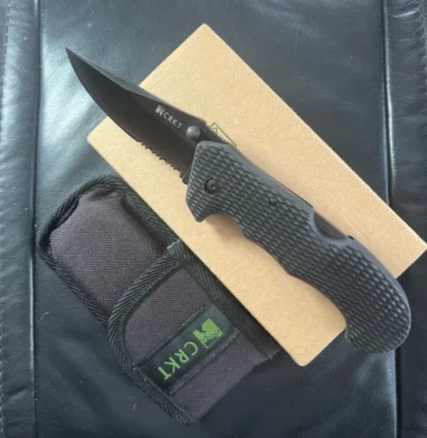 NOS 2002 CRKT Cascade Hammond Model 6914K Black Blade - Box Papers Mint- Taiwan - Image 1 of 3