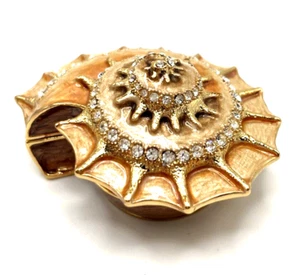 Nautilus Spirale Muschel Schmuck Emaille aufklappbare Schmuckschatulle - Bild 1 von 11