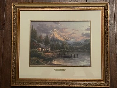 Thomas Kinkade Lakeside Hideaway Signed And Numbered Lithograph 102/2850 COA - Image 1 of 4