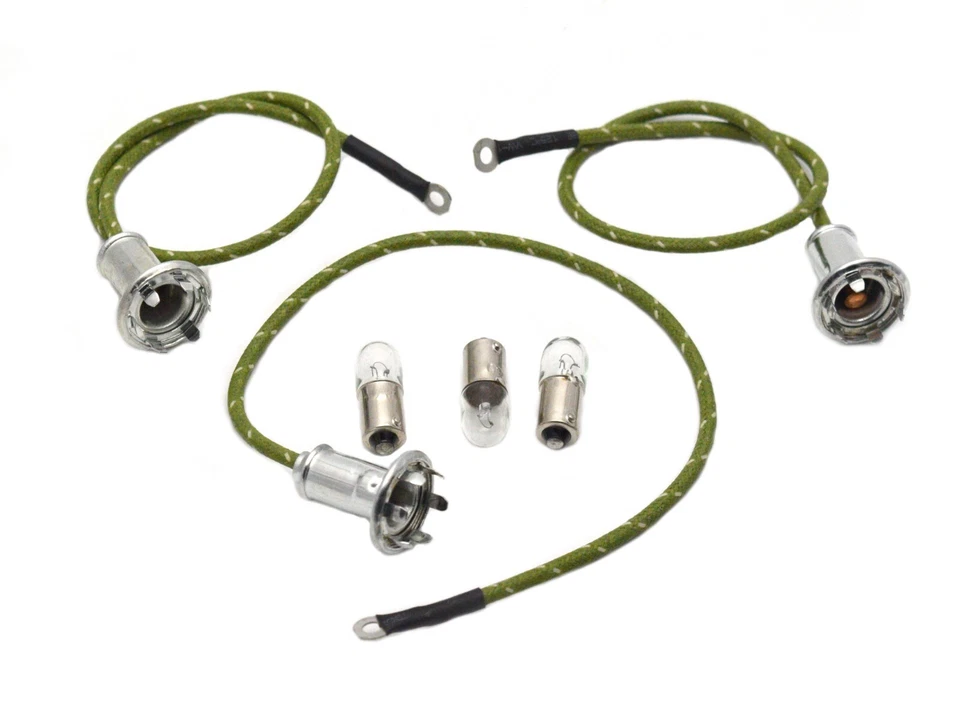 Steel Indicator Lamp Socket Set of Three Speedometer Light for Harley - Image 1 of 1