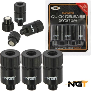 NGT Magnetic Quick Release Connectors Bite Alarm Rod Rests Carp Fishing - 3 Pack - Picture 1 of 6